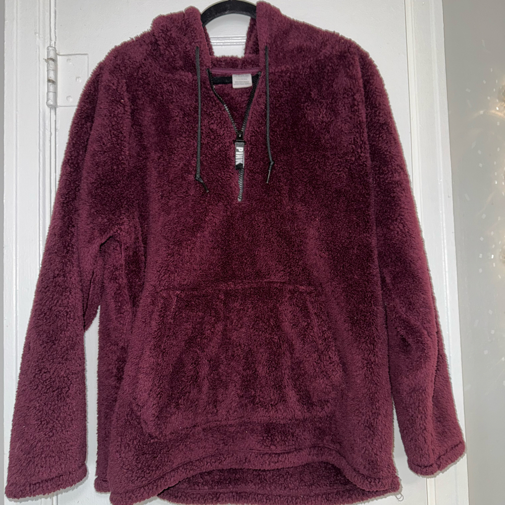 VS PINK Quarter Zip Teddy Jacket